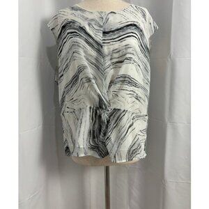NWT Calvin Klein Marbled Twist Front Sleeveless Blouse - L